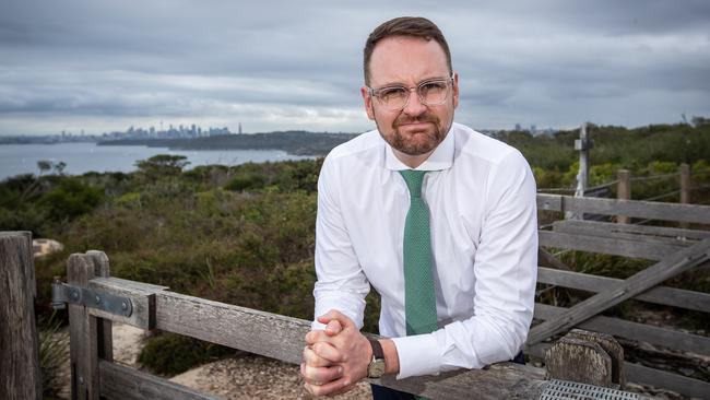 Warringah’s Liberal spokesman Andrew Bragg taken at North Head Reserve. (AAP Image / Julian Andrews).