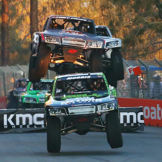 The super trucks will provide a spectacle for the crowds at Symmons Plains next weekend. Picture: BRENDAN RADKE