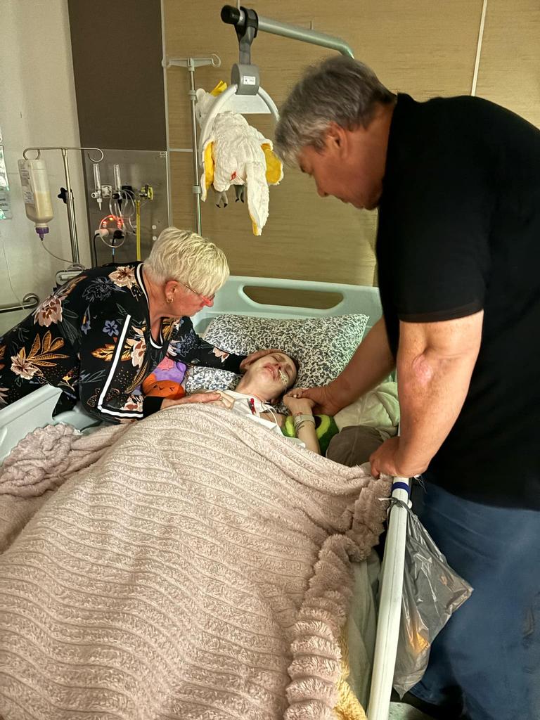 She has been staying in hospital for the last seven weeks since her diagnosis after she began suffering with intense seizures. Picture: Supplied