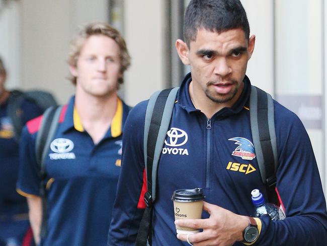 MELBOURNE, AUSTRALIA - SEPTEMBER 28:  Charlie Cameron of the Crows arrives at Melbourne Airport on September 28, 2017 in Melbourne, Australia. Adelaide will play against Richmond in Saturday's AFL Grand Final.  (Photo by Michael Dodge/Getty Images)