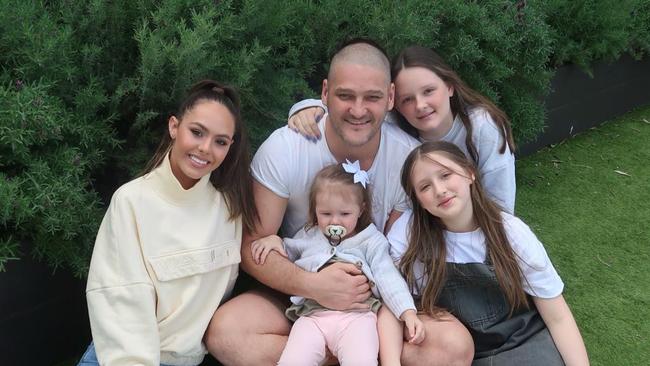 Brendan Fevola and his daughters, Mia, Leni, Lulu and Tobi