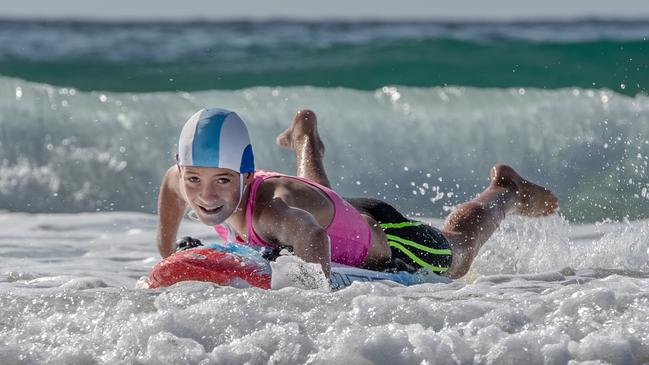 Local Sports Stars nominee Jaiden Marshall shows off his skills on the board at Maroubra Beach. Picture: Monique Harmer