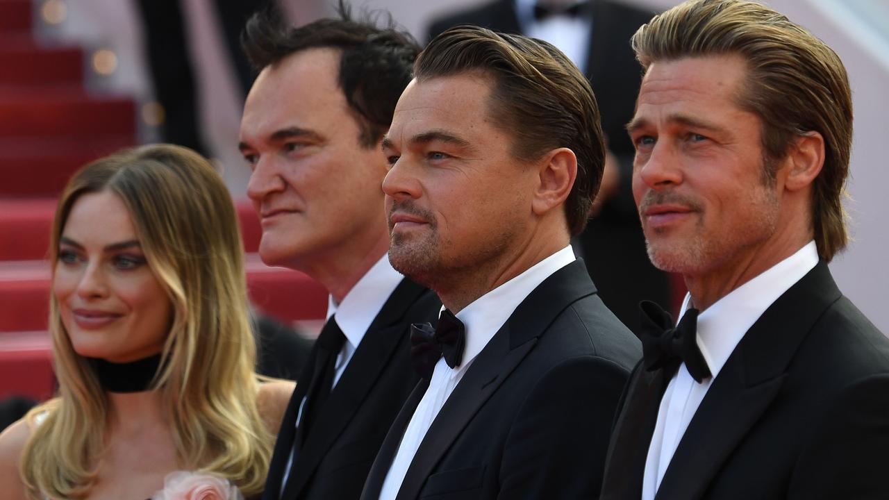 Margot Robbie, Quentin Tarantino, Leonardo DiCaprio and Brad Pitt on the Cannes red carpet. Picture: AFP