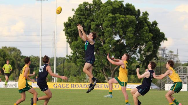 Spencer Smart gets up to mark for ATC. Photo credit: Sue Middleton