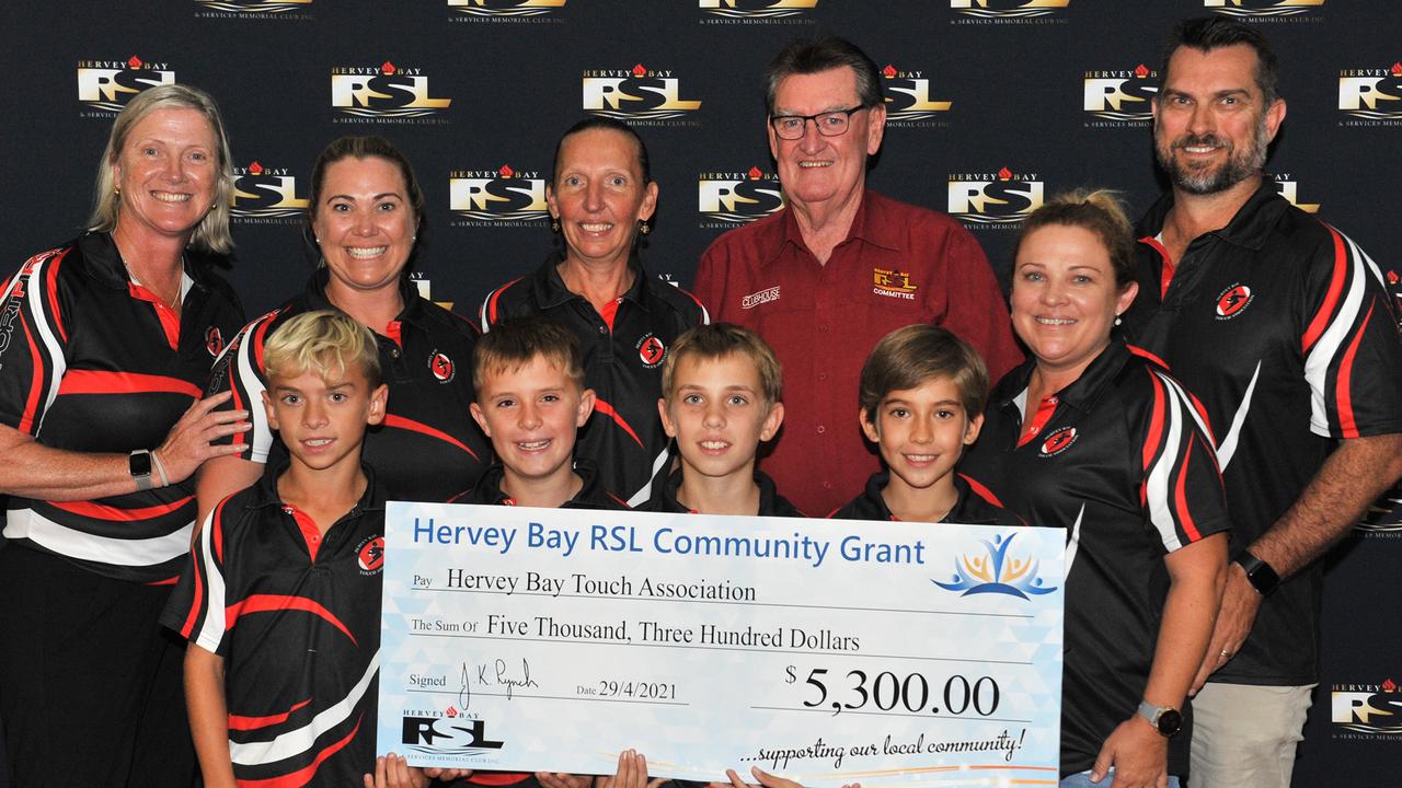 Hervey Bay Touch, who received $5,300 at the Hervey Bay RSL Community Grants presentation on Thursday, April 30.