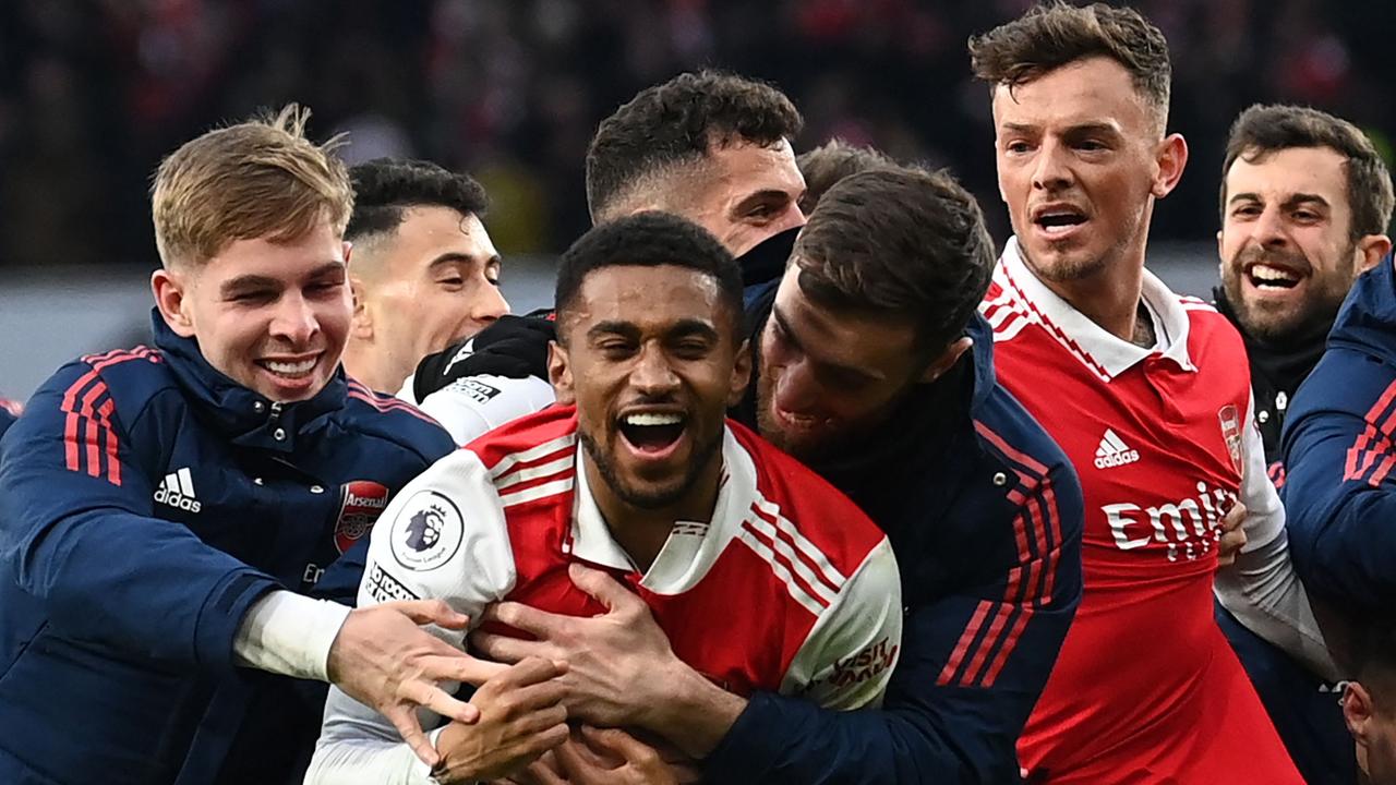 Reiss Nelson’s last-gap winner spared the Gunners’ blushes. (Photo by Glyn KIRK / AFP)