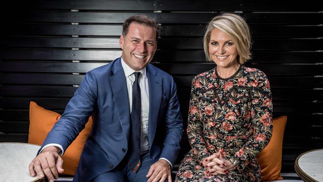 Karl Stefanovic and Georgie Gardiner. Picture: Jake Nowakowski