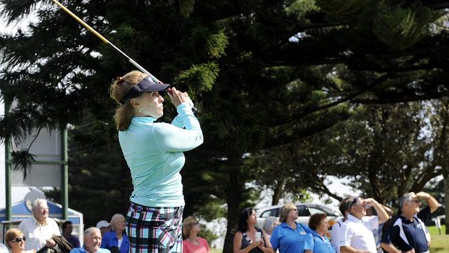 Jan Stephenson on the ninth tee at Shelly Beach Golf Club where she first learned to play.