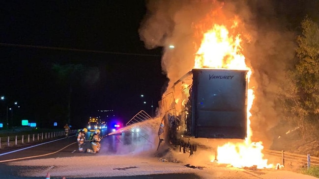 Fire and Rescue NSW crews worked hard to control the blaze. Photo: Fire and Rescue NSW Station 213 Bangalow