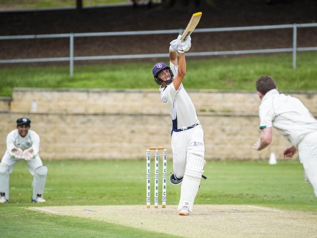 Tom Gossett from is caught TSS in the GPS cricket game between Brisbane Boys College BBC and Southport TSS at Oakman Park, Taringa, Saturday, March 14, 2020 (AAP Image/Richard Walker)