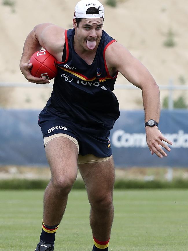 Darcy Fogarty cuts an imposing figure at training. Picture: Sarah Reed