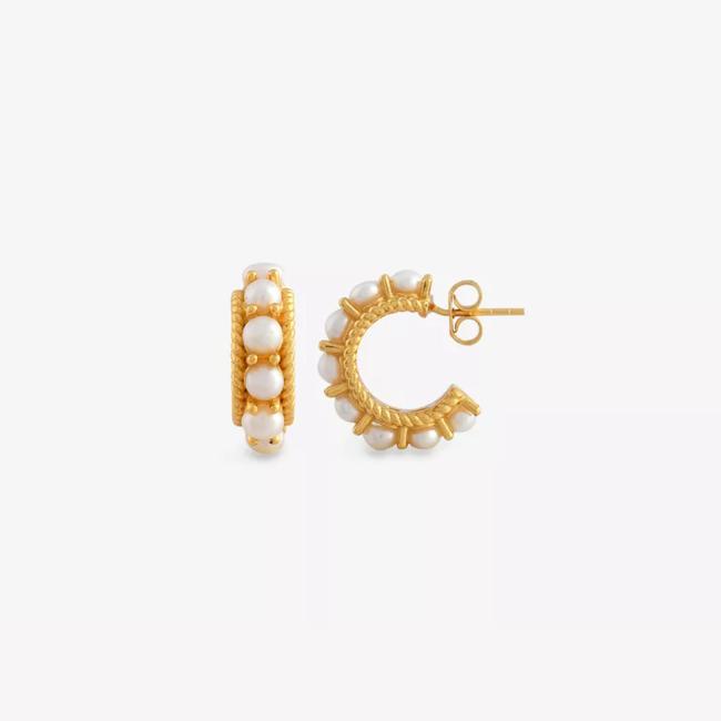 SHOP NOW: Shyla Rosalia 22ct yellow gold-plated sterling-silver and freshwater pearl earrings, $129 from Selfridges
