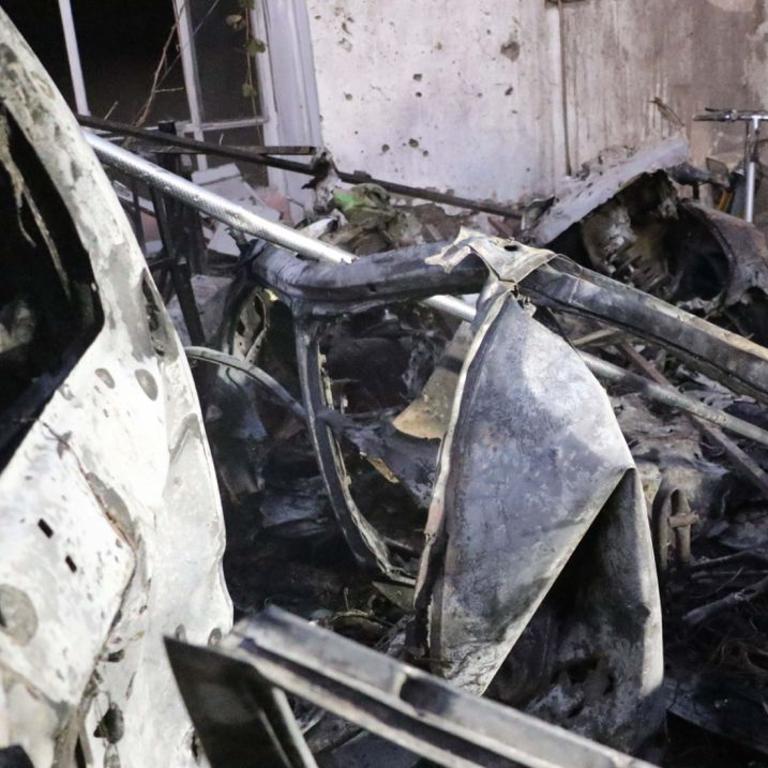 The car was destroyed by the US. Picture: Haroon Sabawoon/Anadolu Agency via Getty Images