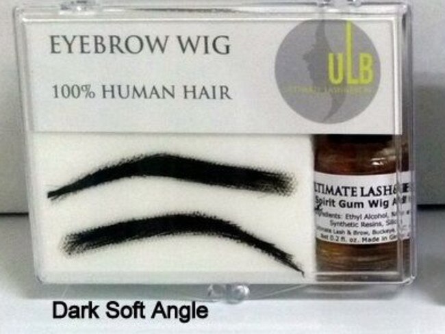 The eyebrow wigs come in a range of shapes, colours and sizes.