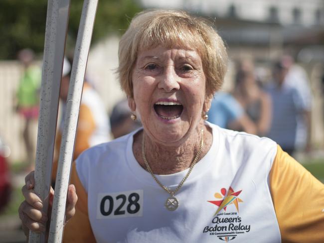 Not everyone was as happy as Daphne Pirie, pictured, about an offer to carry the Queen’s Baton on the Gold Coast.