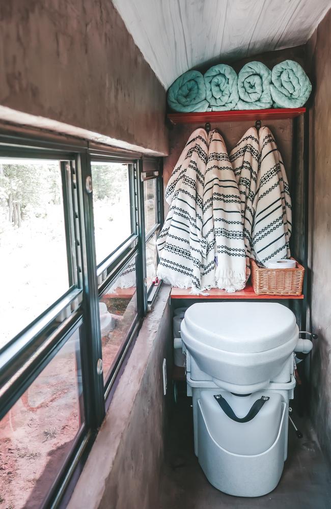 The home comes with a modern composting toilet. Picture: MDWfeatures/Tawny McVay
