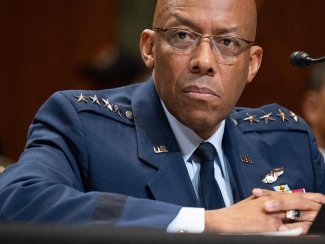 (FILES) US Air Force General Charles Brown Jr., Chairman of the Joint Chiefs of Staff, testifies at a Senate Appropriations Committee Defense Subcommittee hearing on "A Review of the President's FY2025 Budget Request for the Department of Defense," on Capitol Hill in Washington, DC, May 8, 2024. President Donald Trump announced February 21, 2025 he is replacing top US military officer General Charles "CQ" Brown less than two years into his four-year term as chairman of the Joint Chiefs of Staff. (Photo by SAUL LOEB / AFP)