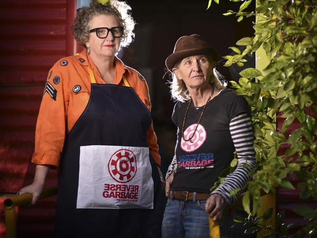 Reverse Garbage creative director Kirsten Junor and Fiona Arnold. Picture: AAP IMAGE/Flavio Brancaleone