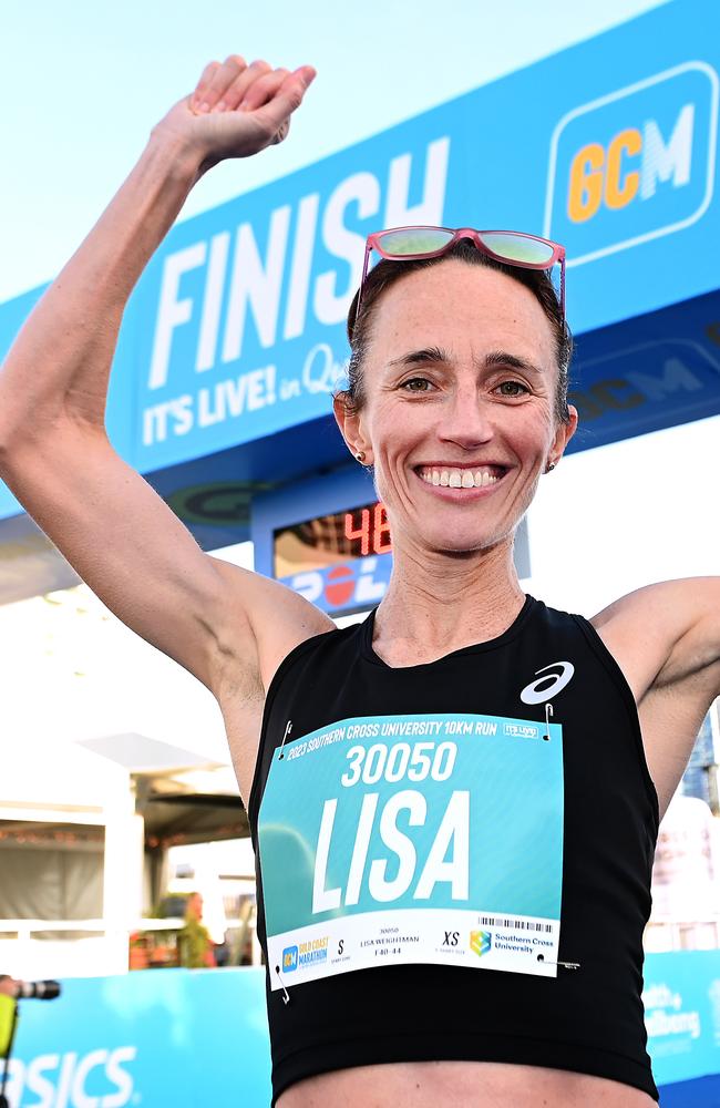 Lisa Weightman at the Gold Coast Marathon. Picture: John Gass.