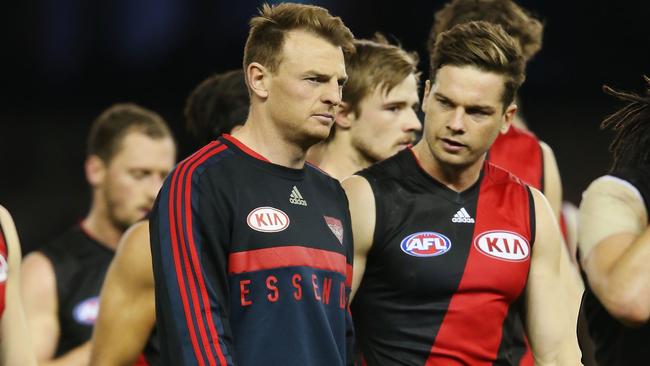 Brendon Goddard injured his groin early in the loss to Geelong.