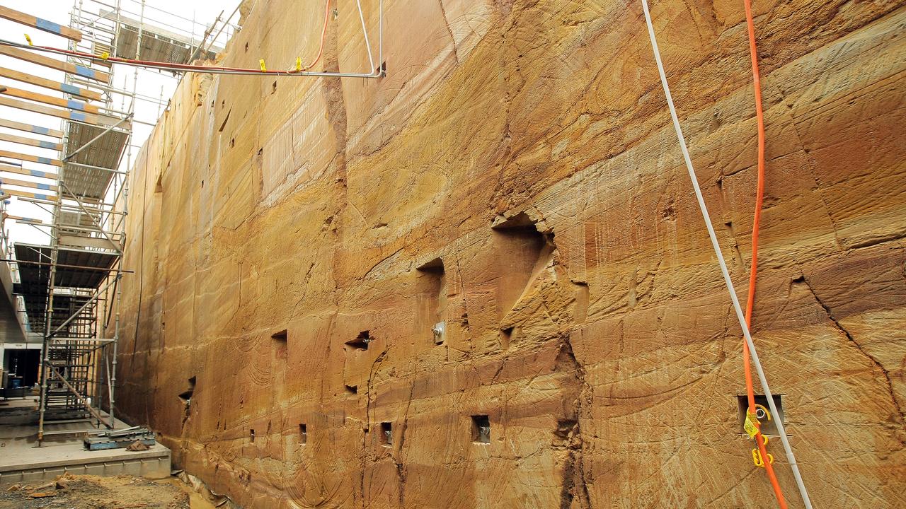 This sandstone exhibit is an iconic feature at Mona.