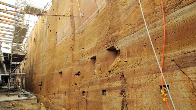 This sandstone exhibit is an iconic feature at Mona.