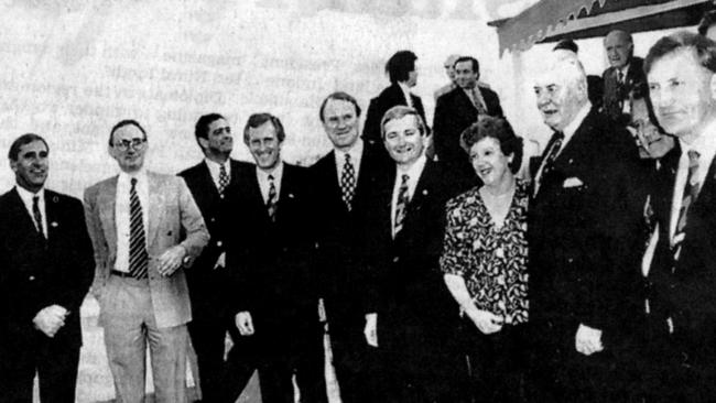 Sydney Olympics bid team in Monte Carlo in 1993 after Sydney was named host city for 2000 Olympic Games (L-R) NSW Premier John Fahey, NSW Opposition Leader Bob Carr, SOCOG director Rod McGeoch, Liberal politician John Hewson, Bruce Baird, former NSW Premier Nick Greiner, Brisbane Mayor Sallyanne Atkinson, former PM Gough Whitlam.