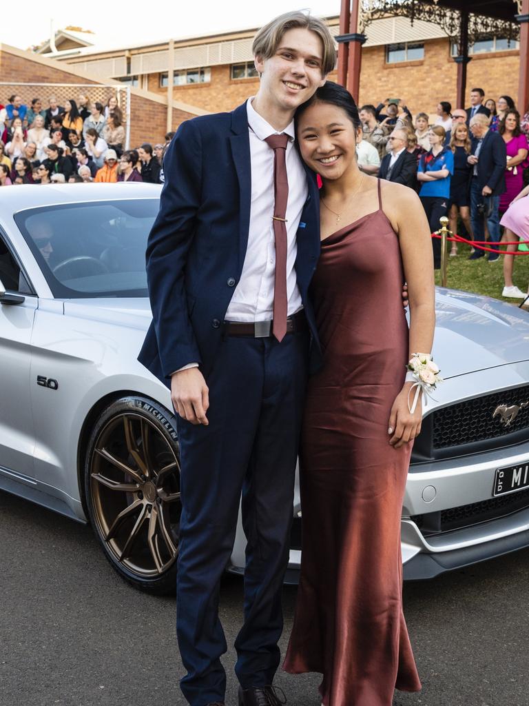 College captains Mark Sims and Amyleigh Murphy at Concordia Lutheran College valedictory dinner red carpet arrivals at Redlands campus, Friday, September 16, 2022. Picture: Kevin Farmer