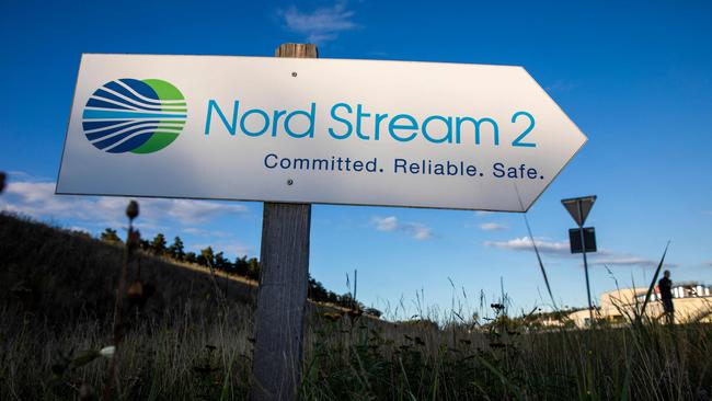 A Nord Stream 2 gas pipeline facility in Lubmin in northeastern Germany. Picture: AFP