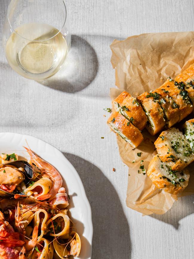 Hewson’s garlic and herb bread. Picture: Nikki To