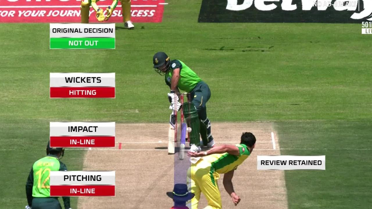 Australia had to call on DRS to pick up its first wicket.