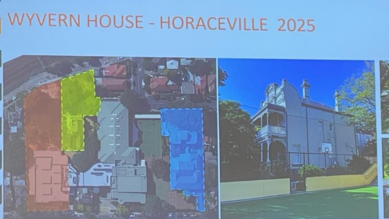 A slide from a Newington College presentation to parents on the future of the K-6 campus. Picture: Supplied