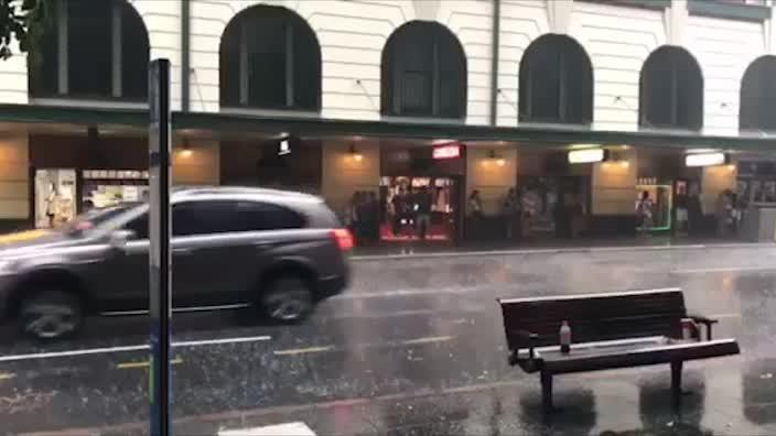 Severe storm hits Brisbane CBD