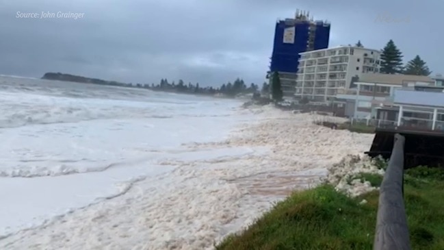 Eerie sea foam on Collaroy beach