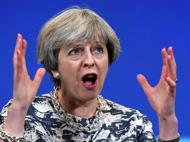 NORWICH, UNITED KINGDOM - JUNE 07:  British Prime Minister Theresa May speaks  during a Conservative Party general election campaign visit at The Space on June 7, 2017 in Norwich, United Kingdom.  Britain goes to the polls tomorrow June 8 to vote in a general election.  (Photo by Chris J Ratcliffe/Getty Images)