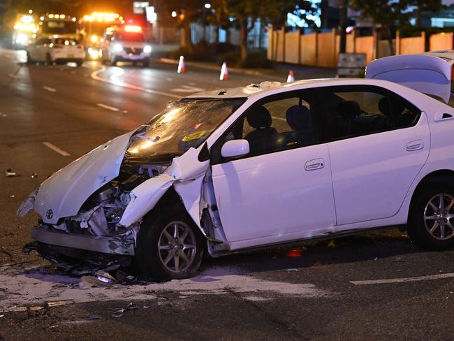 12/2/2024: An accident on the corners of Main and Baines rd in Kangaroo Point, believed to involve Greens MP Amy MacMahon, Member for South Brisbane. pic: Lyndon Mechielsen/Courier Mail