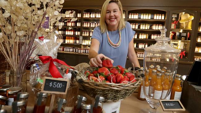 Sally Paech at the farm shop at Hanhdorf in the Adelaide Hills. Picture: Kelly Barnes/The Australian.