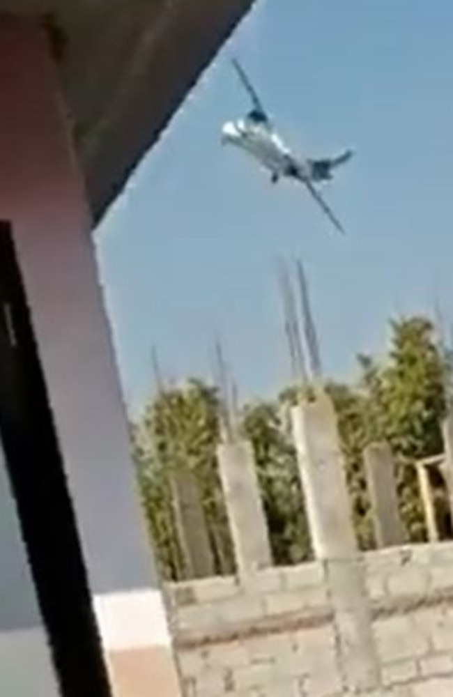 Shocking footage shows the final moments of the doomed Yeti Airlines plane. Picture: Twitter