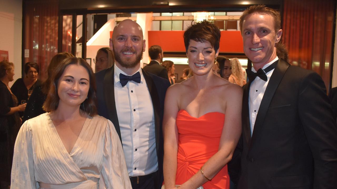 Gemma and Andrew Byrne, Holly Stower, Nathan Lawley. IHF Gala Dinner, April 22, 2023