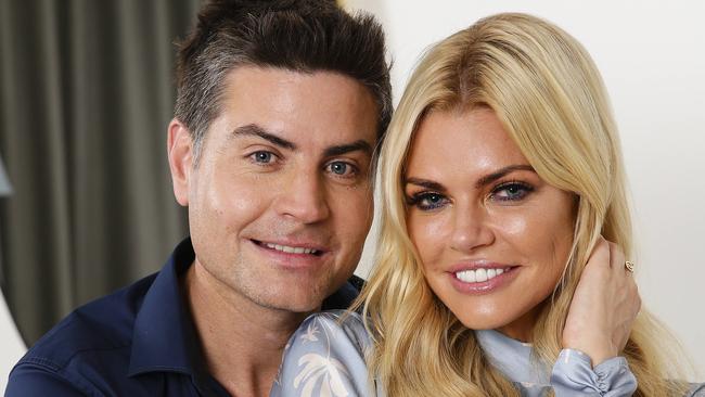 Sophie Monk and Bachelorette winner Stu Laundy after the show. Picture: Justin Lloyd.