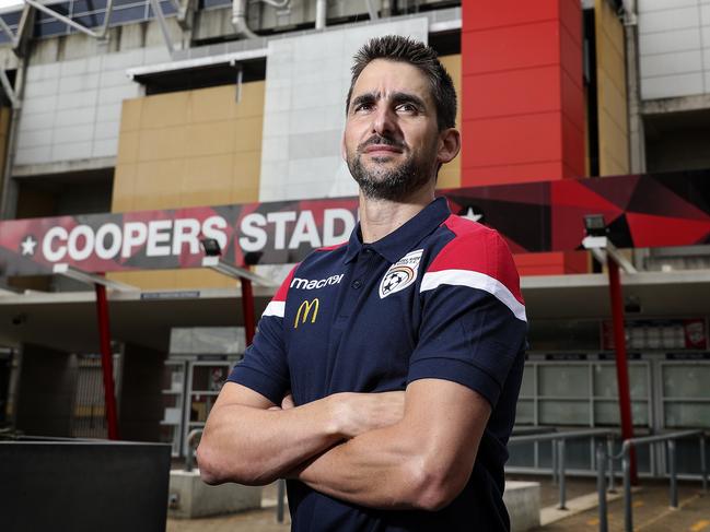 SOCCER - Adelaide  United CEO Nathan Kosmina at Coopers Stadium after announcing major employment cuts within the club due to Coronavirus pandemic. Picture SARAH REED