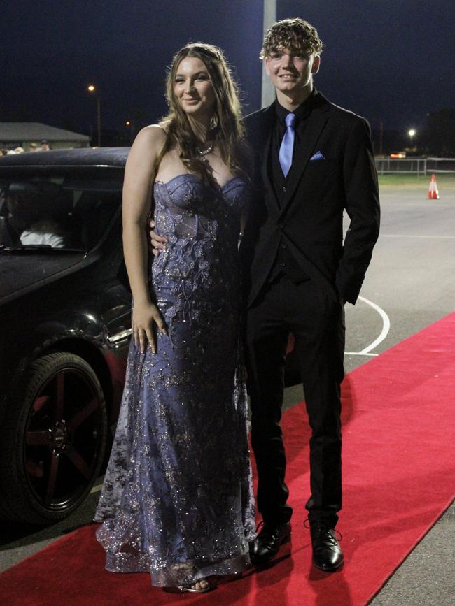 Shannay Herbert and Kyle Nichols at the 2023 Kepnock State High School formal.