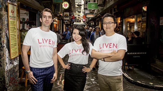 Liven founders David Ballerini, Grace Wong and Will Wong.