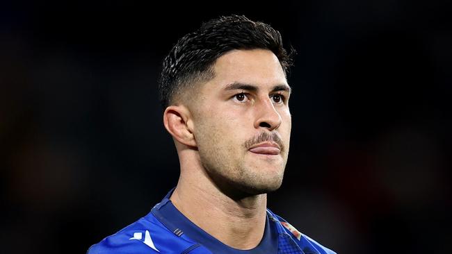 SYDNEY, AUSTRALIA - JUNE 15: Dylan Brown of the Eels looks on  during the round 15 NRL match between Parramatta Eels and Sydney Roosters at CommBank Stadium, on June 15, 2024, in Sydney, Australia. (Photo by Brendon Thorne/Getty Images)