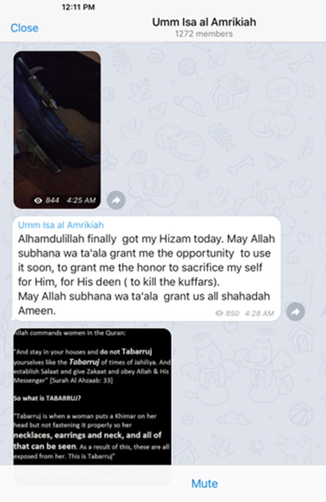 Fom the Telegram account of Umm Isa Al Amrikiah, otherwise known as Shadi Jabar.