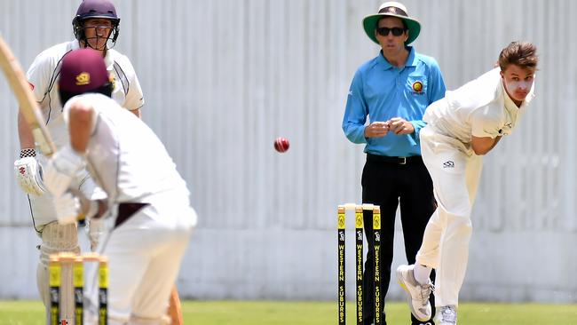 Wests bowler Tom Whitney. Picture: John Gass