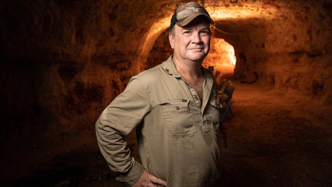 Andamooka man Conan Fahey inside the opal mine he wants to turn into a function area for tourists. Picture: Brad Fleet