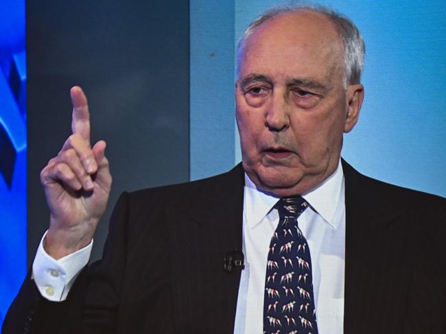 CANBERRA, AUSTRALIA - MARCH 15: Former Prime Minister of Australia Paul Keating addresses the National Press Club from Sydney in Canberra. Picture: NCA NewsWire / Martin Ollman