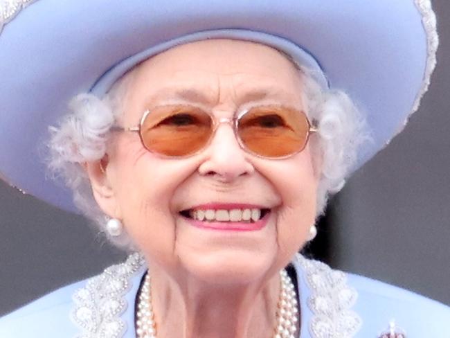 LONDON, ENGLAND - JUNE 02: Queen Elizabeth II smiles on the balcony during Trooping The Colour on June 02, 2022 in London, England. The Platinum Jubilee of Elizabeth II is being celebrated from June 2 to June 5, 2022, in the UK and Commonwealth to mark the 70th anniversary of the accession of Queen Elizabeth II on 6 February 1952. (Photo by Chris Jackson/Getty Images)