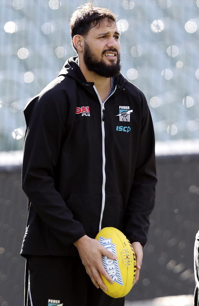 Port Adelaide’s Paddy Ryder is battling a hip injury. Picture: SARAH REED